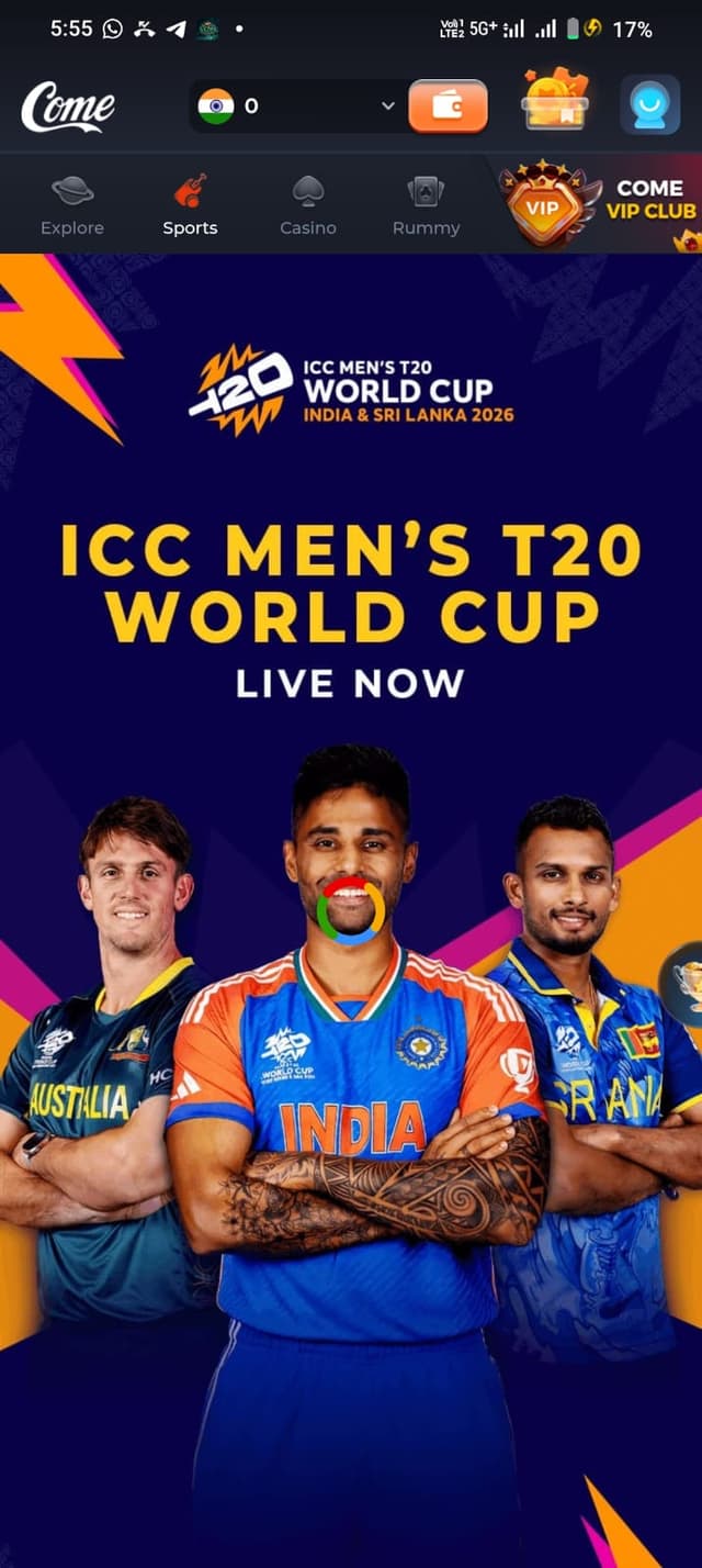 Come Game app home screen interface